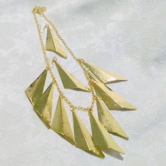 Modernist Statement Necklace Earring Demi - Picture 3 of 3